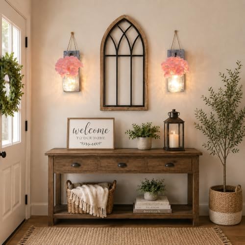 Mason Jar Wall Decor Set of 2, Rustic Gray - Image 5