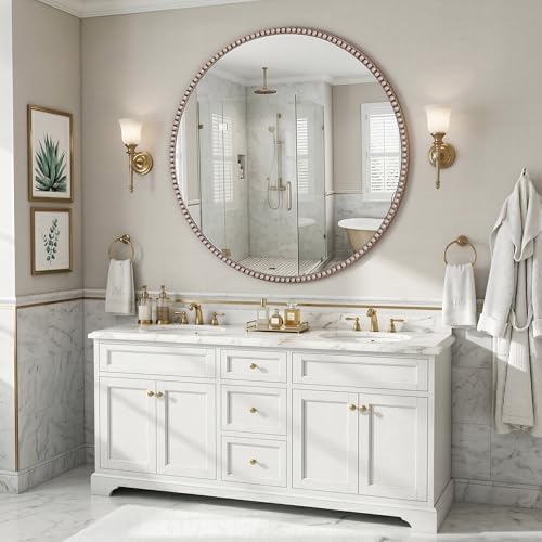 Vintage Round Mirror, 36 Inch Wall-Mounted - Image 3