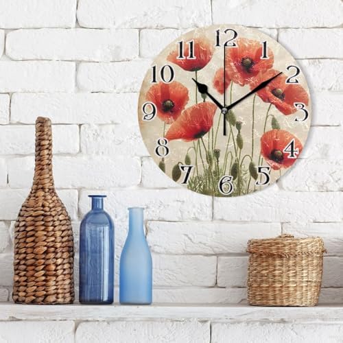 ALAZA Octopus Ocean Map Watercolor Wall Clock Battery Operated Kitchen Clock - Image 5