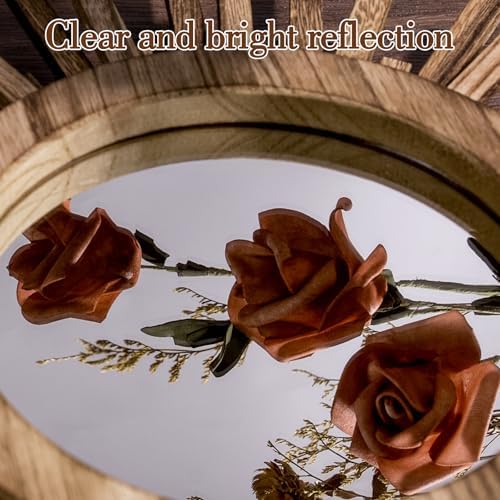 12 Inch Boho Sunburst Mirror, Round Wooden Wall Decor Starburst Sun Mirror - Image 5