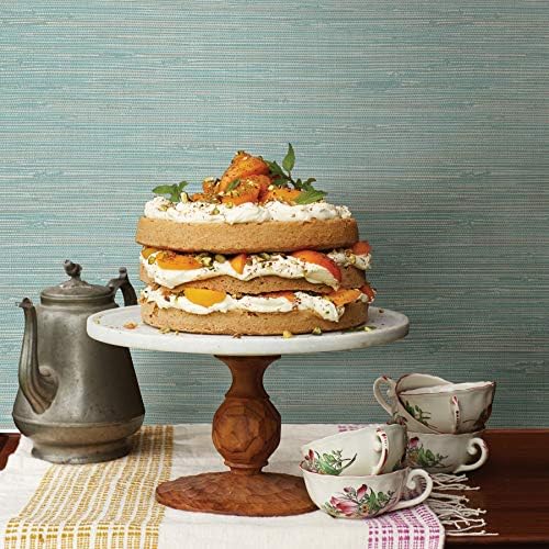 NuWallpaper, Tibetan Faux Grasscloth Teal Peel & Stick Wallpaper, Self-Adhesive - Image 2