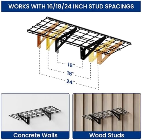 FLEXIMOUNTS 1-Pack 1x3ft Garage Shelving Wall-Mounted Storage Rack - Image 6
