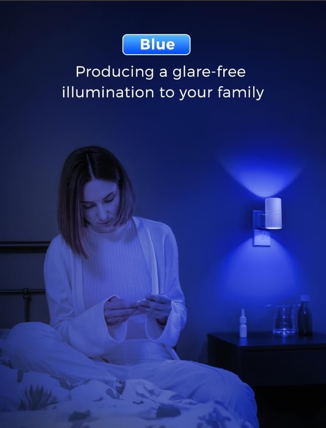 L LOHAS LED Night Light, Calm Blue Night Lights Plug into Wall, Light Sensor - Image 6
