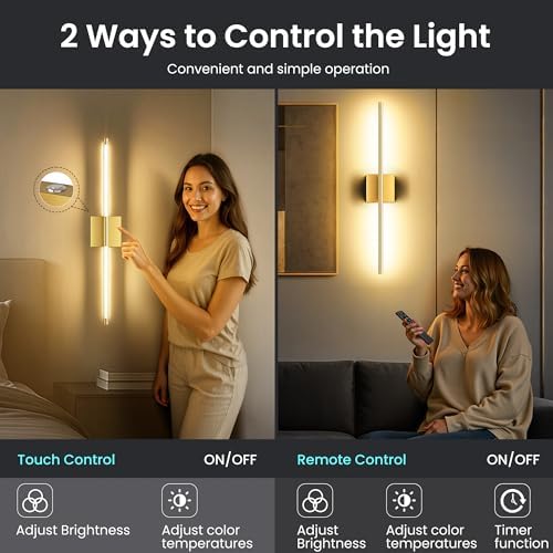 10000mAh Rechargeable Wall Lights, 29 Inch, 2 Pack - Image 5