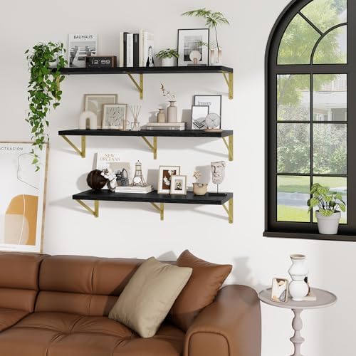 Deep Wall Shelves 55"W x 12"D Engineered Wood Floating Shelves - Image 4