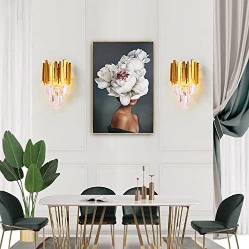 FRIXCHUR Gold Crystal Wall Sconce, Small E12 Wall Light - Image 6