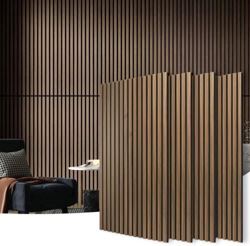 Art3d 4-Pack Fluted Acoustic Wood Slat Wall Panel, 47.2 x 23.6 Inch by Art3d