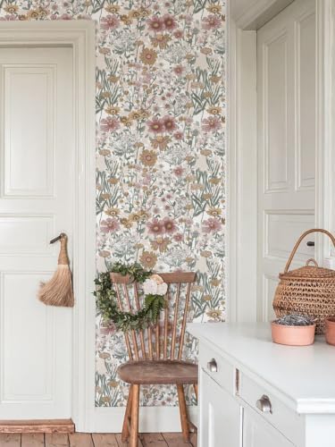 Orainege Vintage Peel and Stick Wallpaper Daisy Floral Wallpaper - Image 7