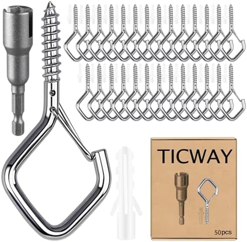 2.36IN Ceiling Hooks for Hanging Plants, Hanging Hooks by Ticway