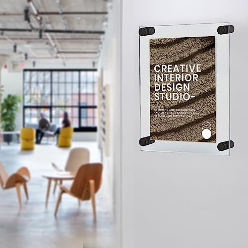 Azar Displays 105508-BLK Acrylic Floating Double Panel Wall Frame, Overall - Image 2