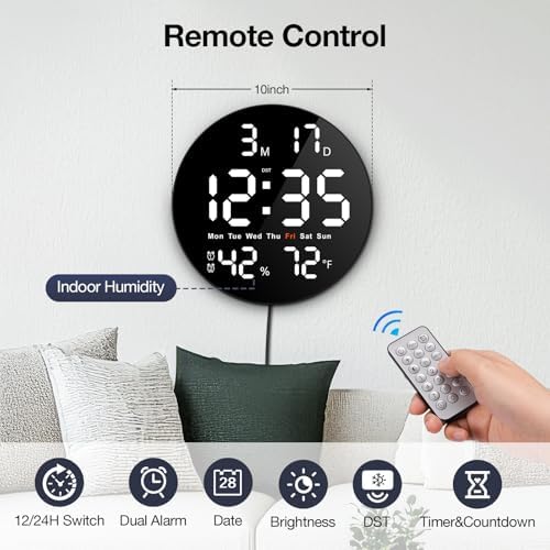 10" Electric Digital Wall Clock - Image 2