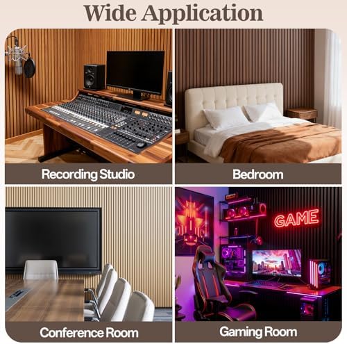 4 Pack Acoustic Wood Panels for Wall 94.48" x 12.79" Soundproof - Image 6