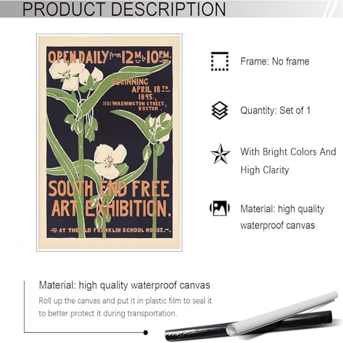 vintage South End Free Art Exhibition posters Minimalism Room Aesthetics canvas - Image 7