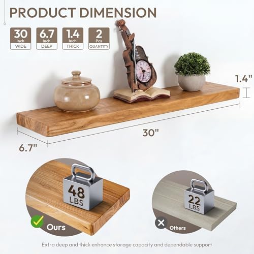 Marsmiles 30in Wall Mounted Floating Shelves - Image 3