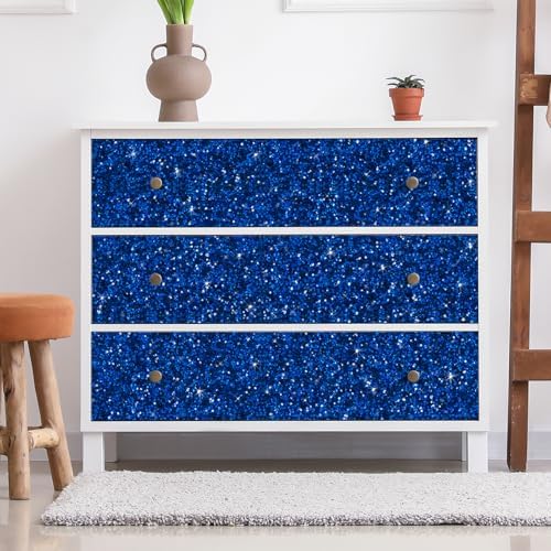 CRE8TIVE Chunky Glitter Wallpaper Border Peel and Stick Blue Wallpaper - Image 2