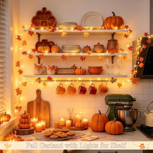 JMEXSUSS 48 LED Maple Leaf Lights, Battery Operated, 15.75 FT, Warm White - Image 4