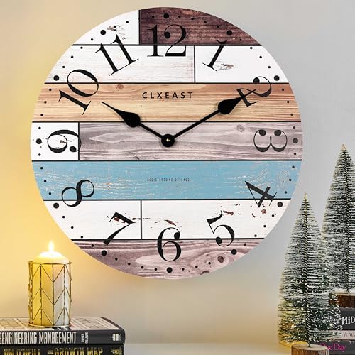 CLXEAST 24 Inch Coastal Farmhouse Wall Clocks by CLXEAST