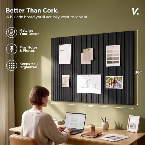 VIVELDA Large Felt Bulletin Board 48 x 36 Inch - Image 2