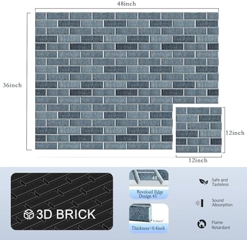 ArtVivid 12Pack Acoustic Panels, Brick Pattern Sound Proof Panels - Image 2