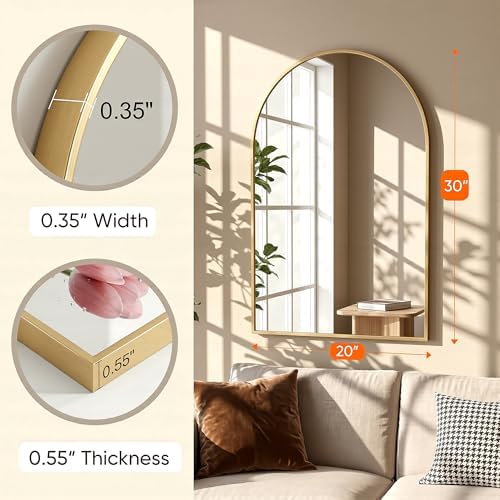 Antok Arched Bathroom Mirror, Vanity Mirrors - Image 5