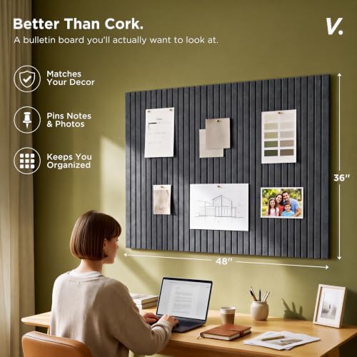 VIVELDA Large Felt Bulletin Board 48 x 36 Inch - Image 2