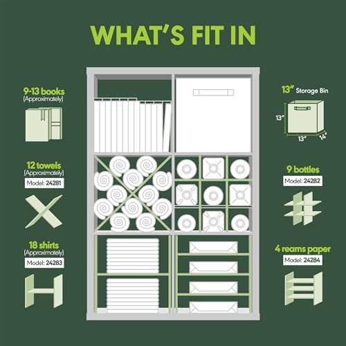 Furinno CUBICLE 6-Cube Book Shelf, Extra Thick Frame Bookshelf, Light Grey - Image 6