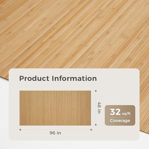 OUZUGIE 1 Pack 96x48 Inch Natural Bamboo Wall Panel - Image 2