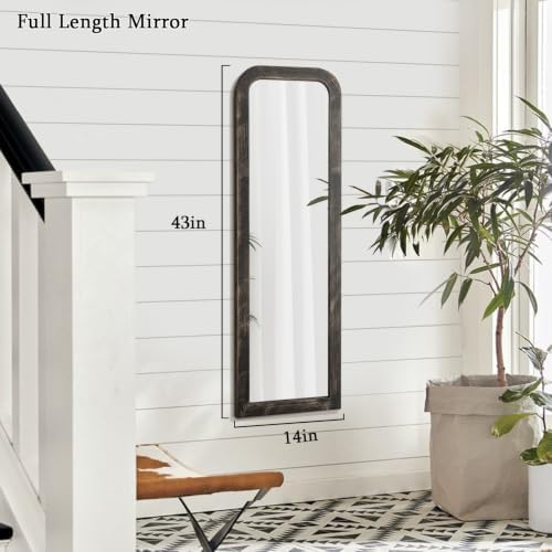 AAZZKANG Hanging Mirror Full Length Large Rectangle Wooden Framed 43"x14" - Image 2