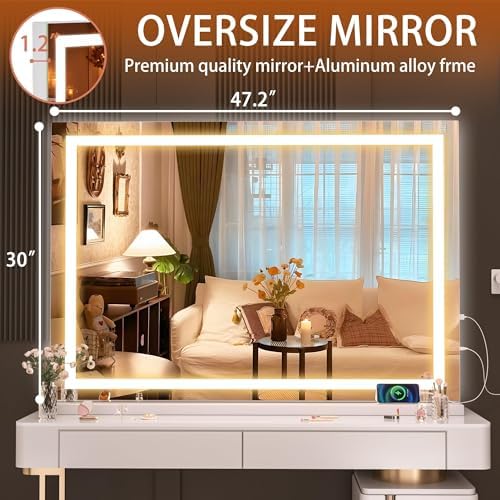 Hasipu Vanity Mirror with Lights, Lighted Makeup Mirror with Dimmable 3 Modes - Image 2
