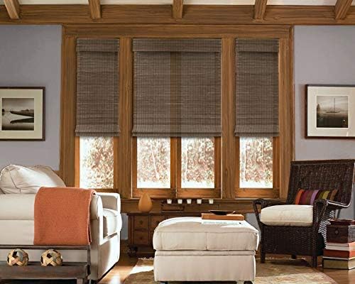 Cordless Woven Wood Roman Shades, 25W x 36H, Sarasota Camel, Sizes 20-72 Wide - Image 5