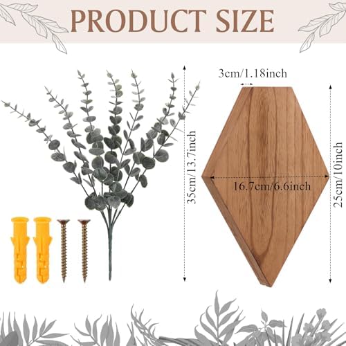 Chunful 2 Pcs Wooden Wall Planter Decor, Wooden Color, 9.8 x 6.6 x 1.2 Inches - Image 2