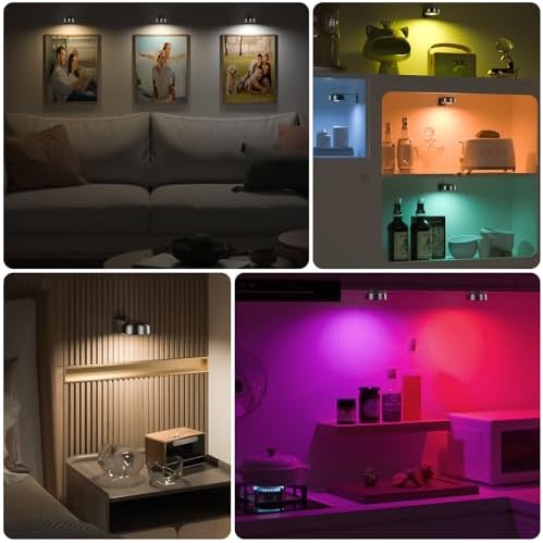 3 Pcs Picture Lights, Rechargeable Battery Operated Dimmable 3-Color Wall Light - Image 3