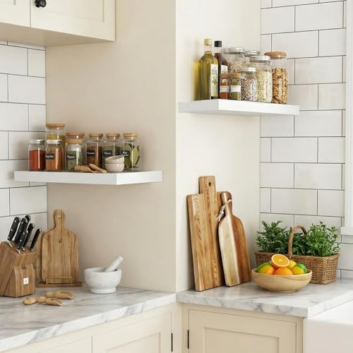 20in White Floating Shelves for Wall, Home Decor - Image 6