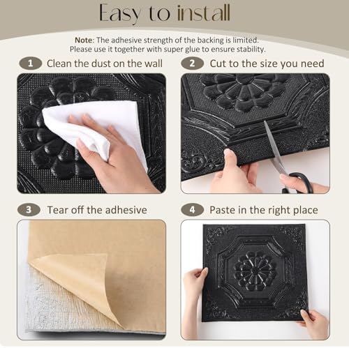 Nuanchu 30 Pcs 13.8 x 13.8 Inch Ceiling Tiles Peel and Stick - Image 3