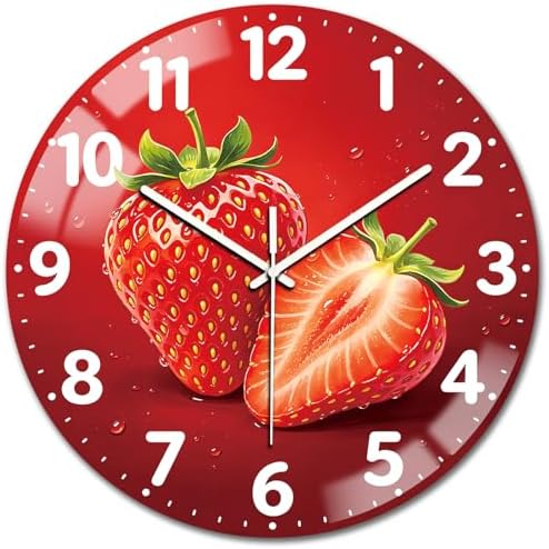 peacoblue Strawberry Wall Clocks Battery Operated by PEACOBLUE