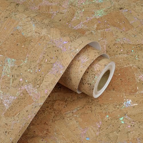 WESTICK Shiny Cork Fabric with Adhesive Backing Peel and Stick Wood Contact by WESTICK