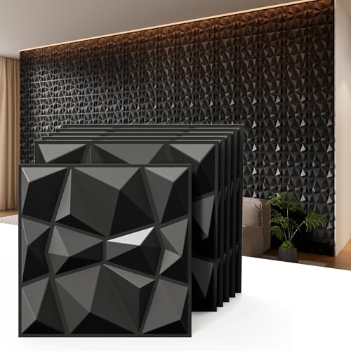 INMOZATA 3D Wall Panels, Diamond Textured PVC Accent Wall Panels by INMOZATA