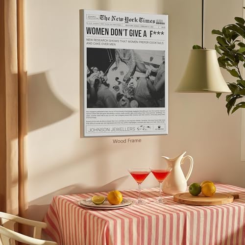 Vintage Black And White Wall Art 12x16in Wooden Framed Trendy Girly Newspaper - Image 3