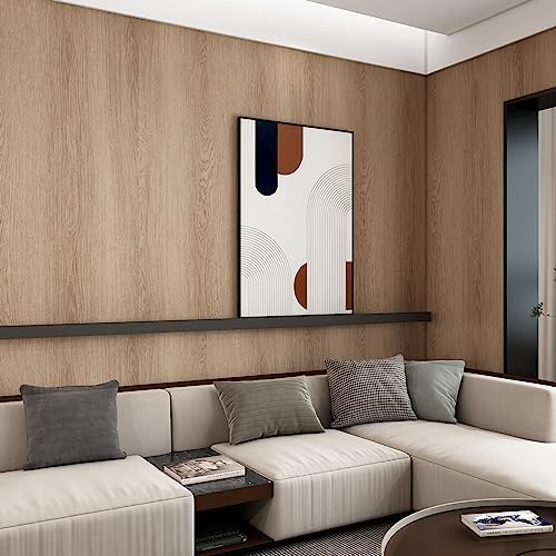 TOTIO Walnut Wood Peel and Stick Wallpaper Light Brown Wood Grain Contact Paper - Image 2