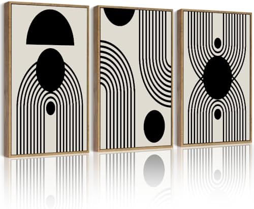 Drsoum Black and White Abstract Framed Wall Art Decor Duotone Minimal Dark by Drsoum