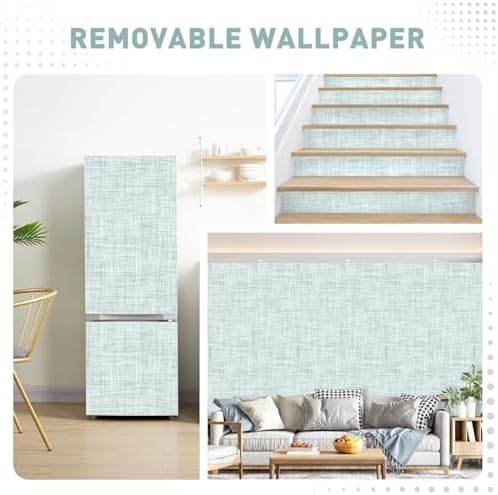 Light Green Grasscloth Wallpaper Peel and Stick Wallpaper Texture Contact Paper - Image 3
