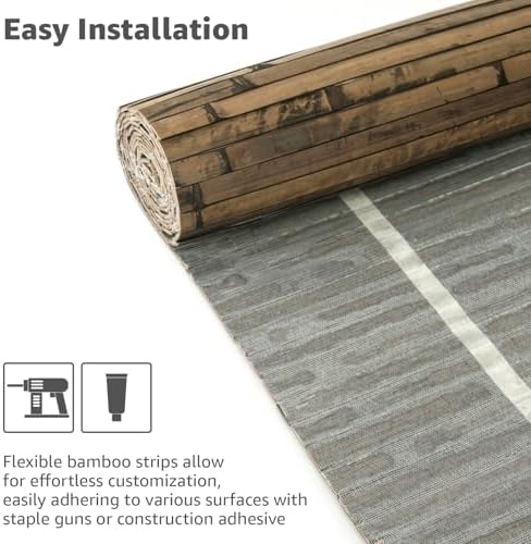 Art3d 48 x 96 in Pole Wrap Natural Bamboo Wall Panel, Dark Burned - Image 5