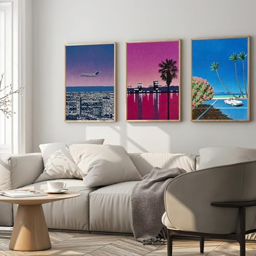 Modern Vintage Landscape Hiroshi Nagai Beach House Art 12x16x3Inch Unframed - Image 5