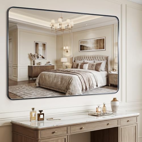 Koonmi Metal Framed Bathroom Mirror, High-Definition Tempered Glass Bathroom - Image 6