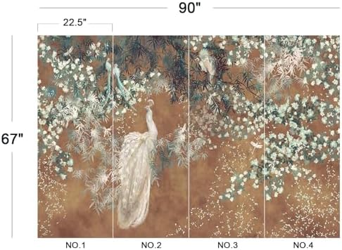 Vintage Chinoiserie Peacock Bamboo Floral Wallpaper Peel Stick - Image 4