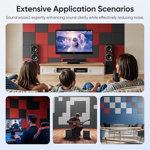 Square Acoustic Panels, 12 Pack Self-Adhesive Sound Panels - Image 6