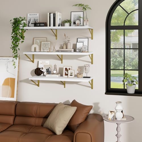 Deep Wall Shelves 30"W x 12"D Engineered Wood Floating Shelves - Image 4