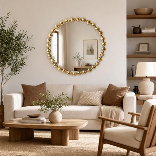 Madison Park 36 inch Gold Round Mirror, Round Mirrors - Image 4
