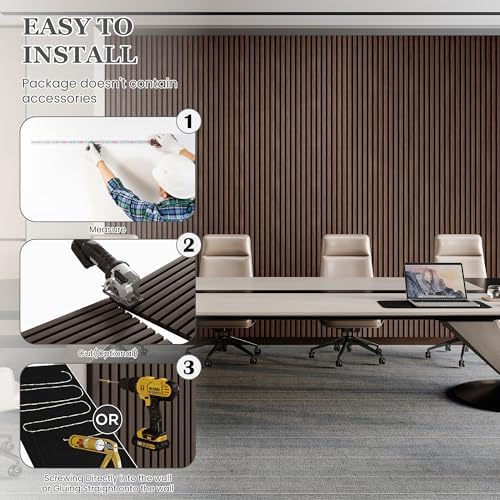 2 Pack Wood Salt Acoustic Wall Panels 94" x 23.6" x 0.8", Natural Walnut - Image 6