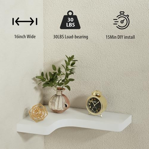 SAUMONIERES Corner Floating Shelves Wall Mount Shelf Solid Wood - Image 5